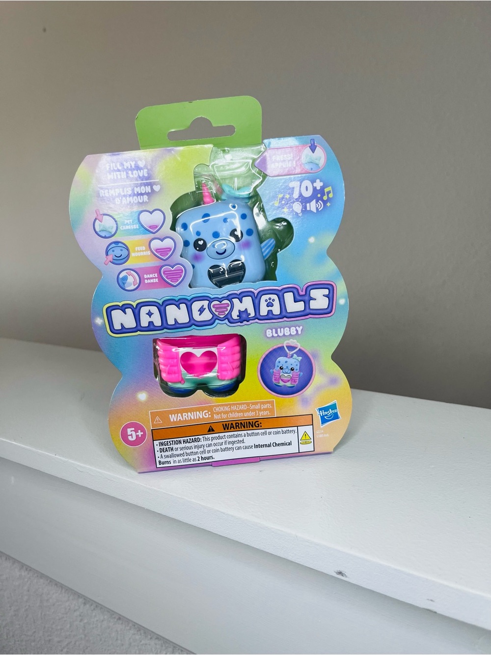 Hasbro Nanomals Blubby Plush Toy - Blue & Pink